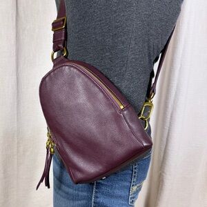 HOBO Rich Plum Leather Crossbody Bag